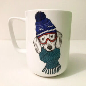 Portobello Design Coffee  Mug Labrador Dog Scarf Skiing Goggles Cup